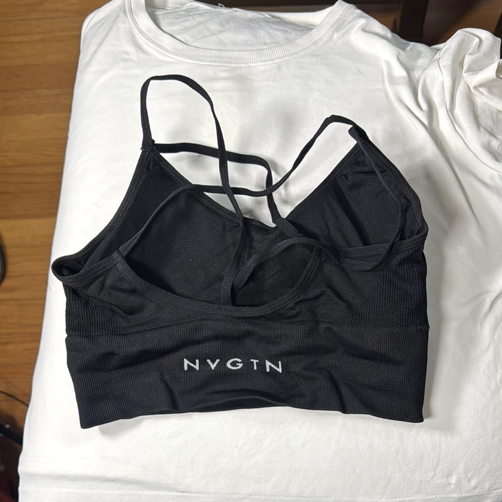 NVGTN Black Sports Bra with Crisscross Straps